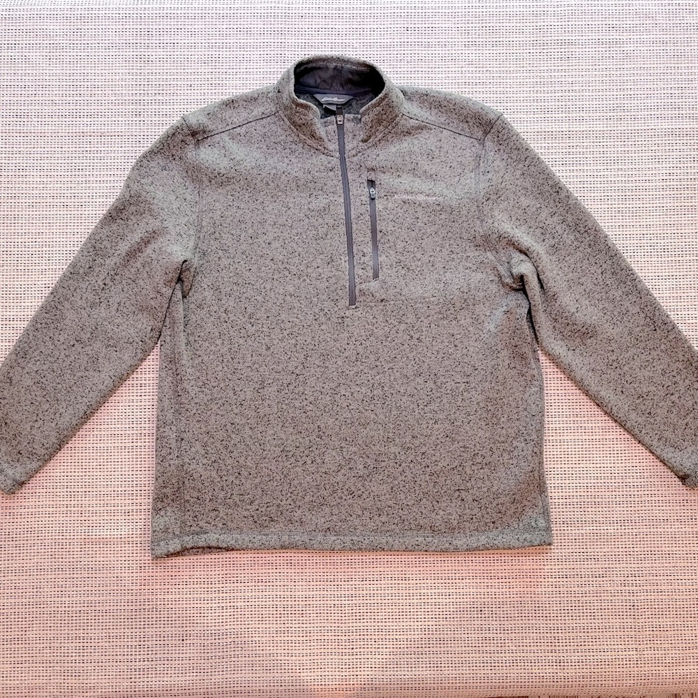 Eddie Bauer Men’s XL 1/4 Zip Pullover Fleece Heather Gray